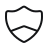 Outlined shield icon indicating protection or security.