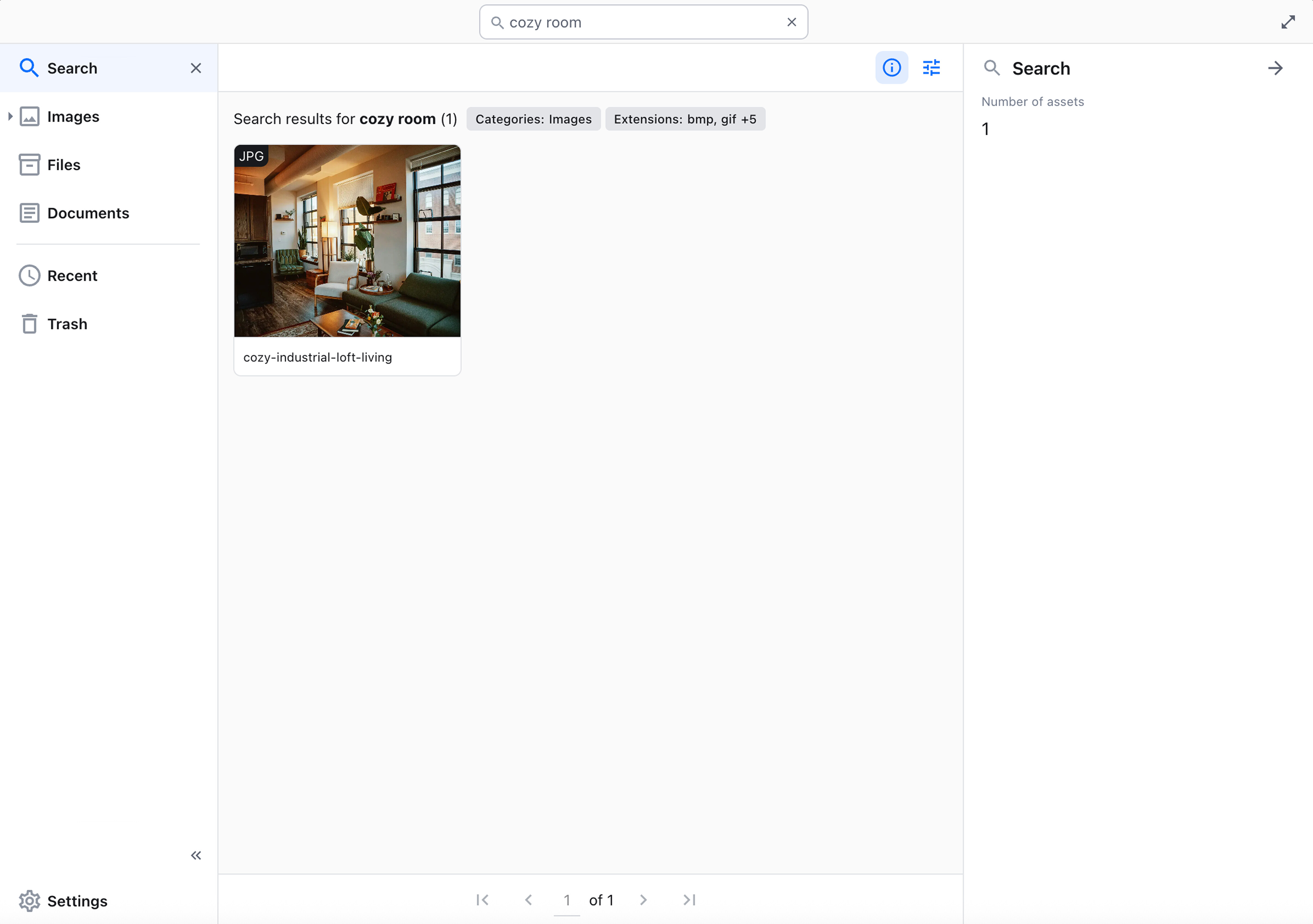 Search results.