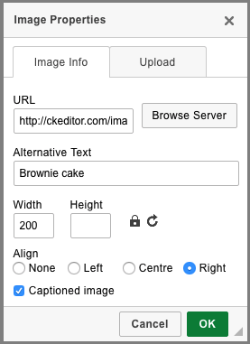 File manager integrated with the Enhanced Image dialog