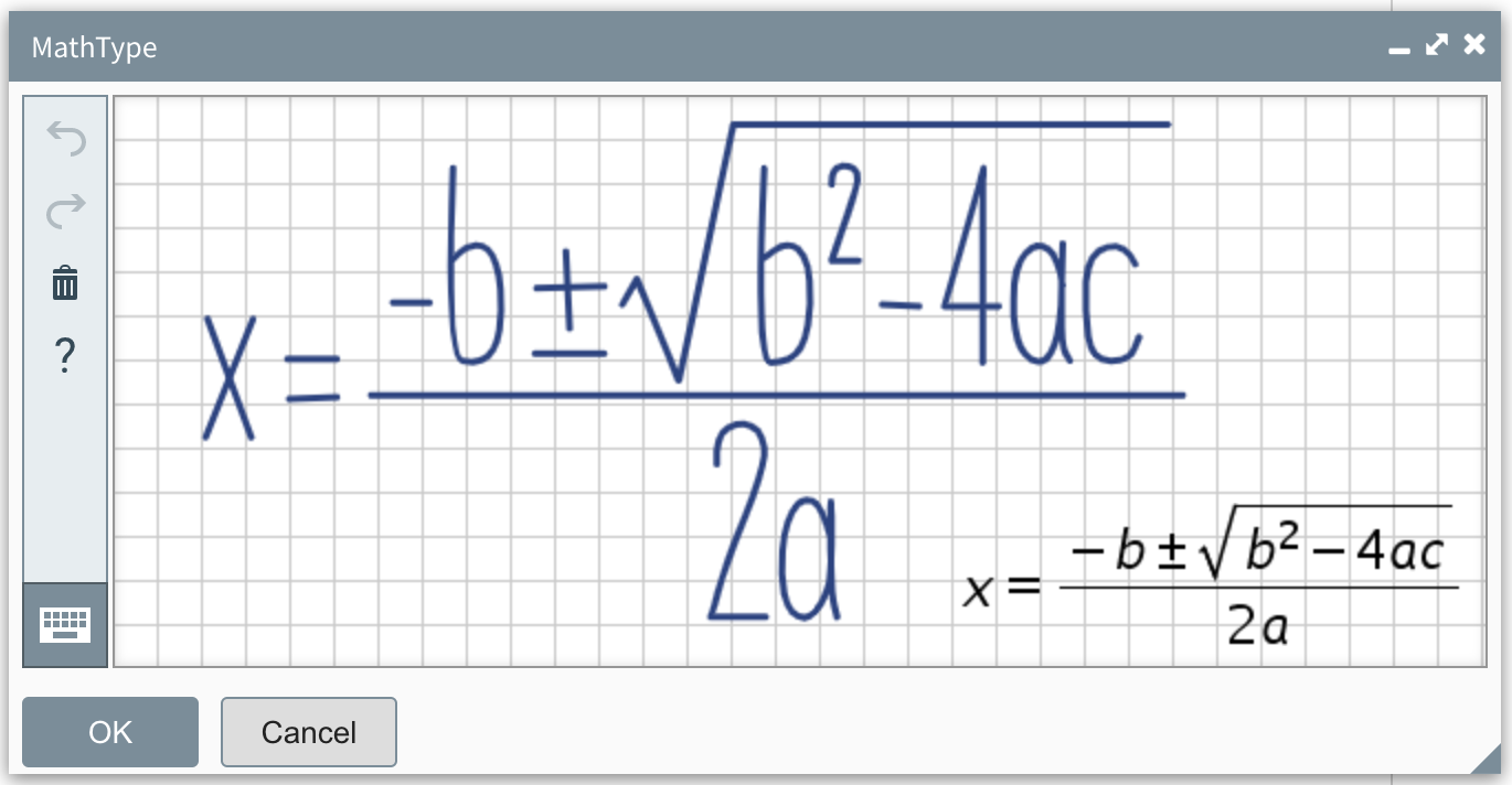 Handwriting mode in MathType.