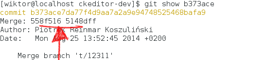 Merge commit shown