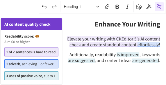 AI content quality check concept mockup