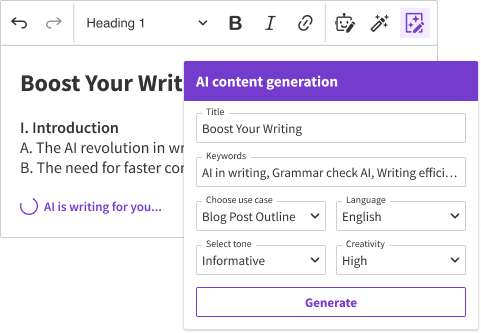 AI content generation concept mockup