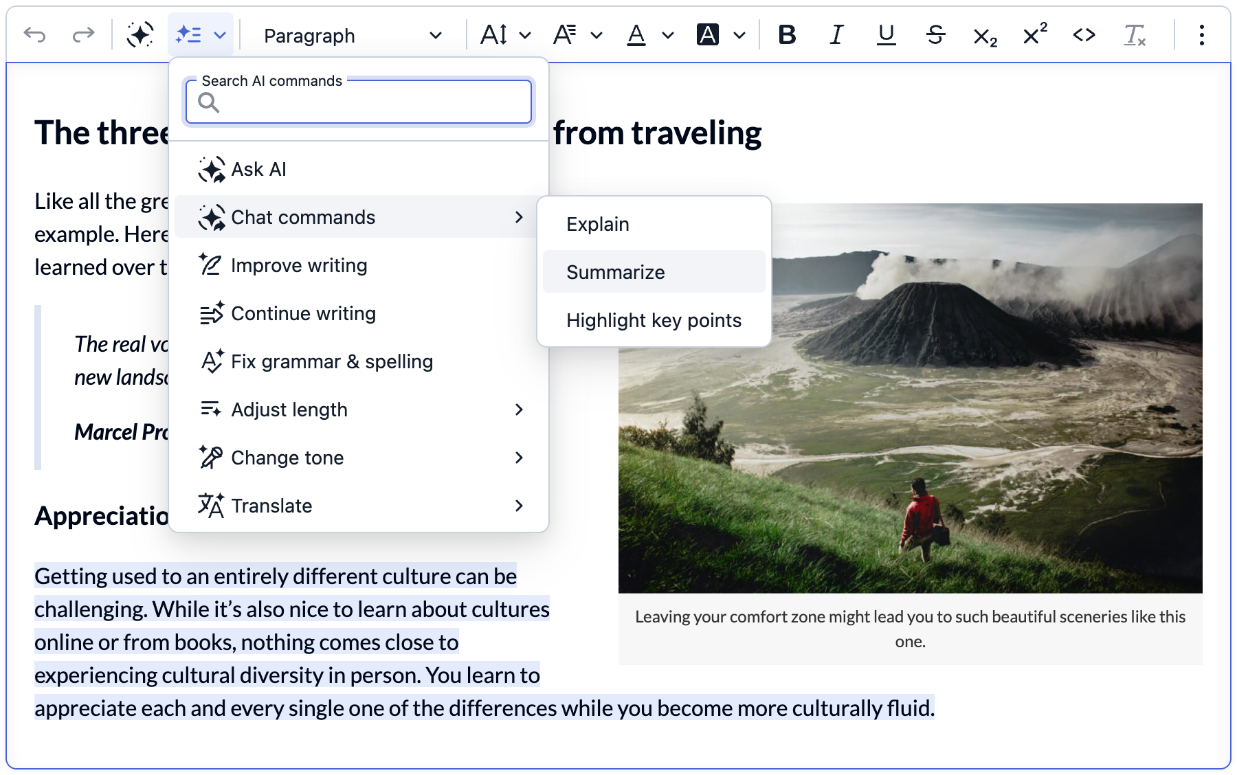 CKEditor AI Quick Actions in CKEditor 5.