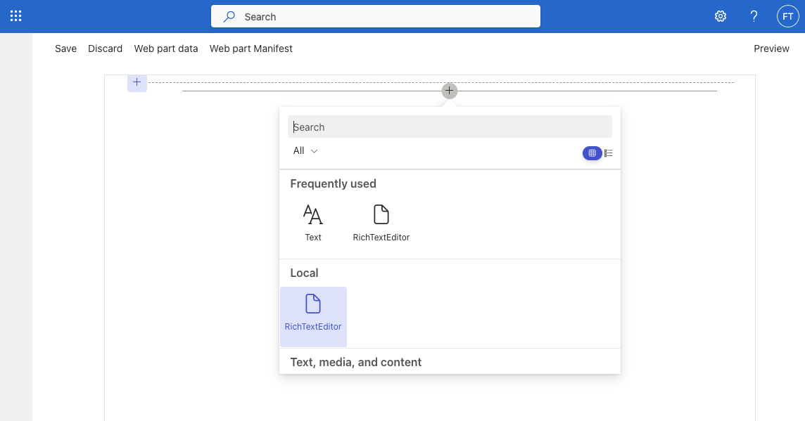 Screenshot of SharePoint application.