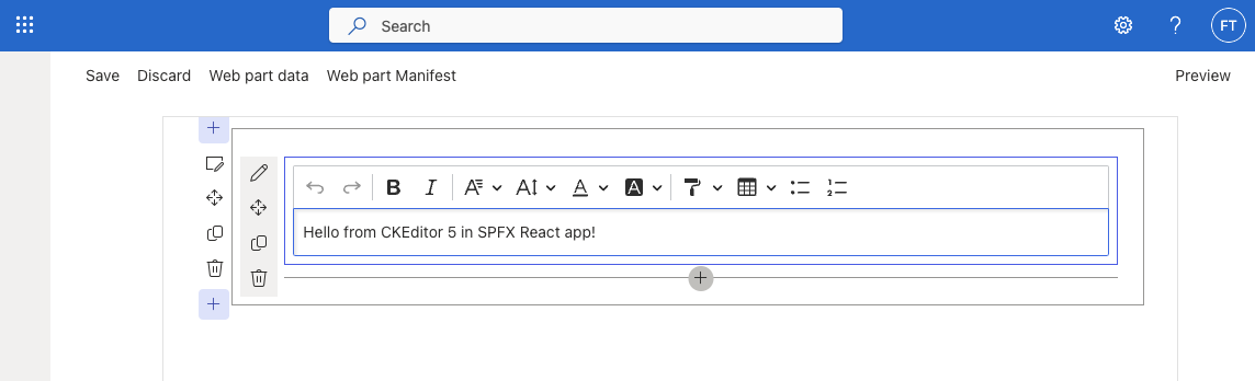 Screenshot of SharePoint application.