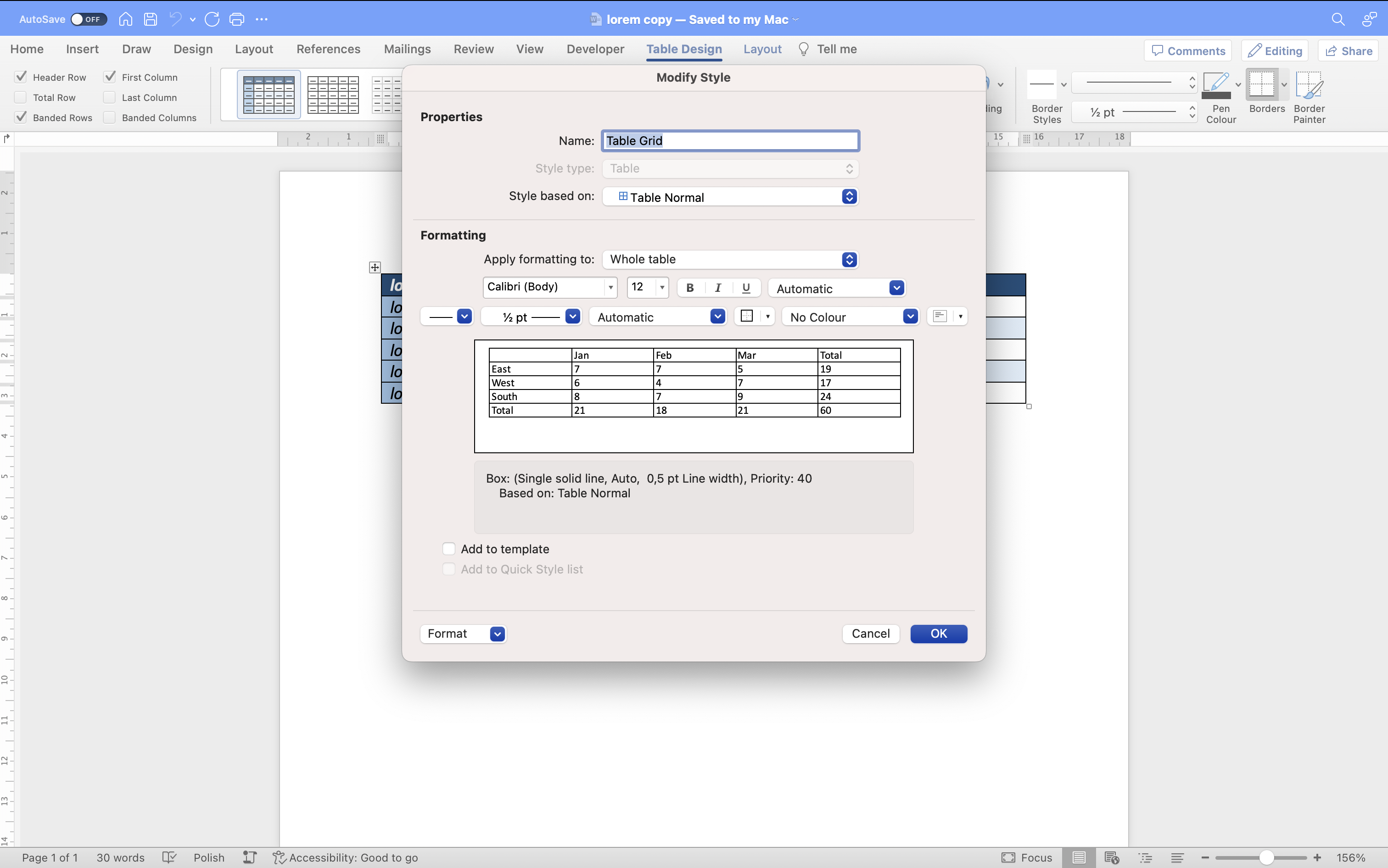 The Create New Style from Formatting dialog box.