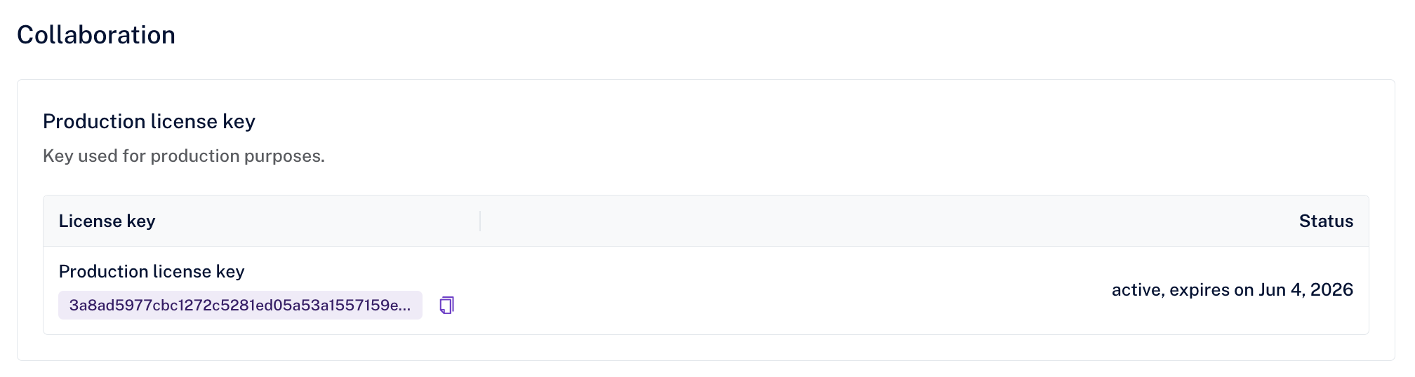Collaboration Server On-Premises — managing the online license key.