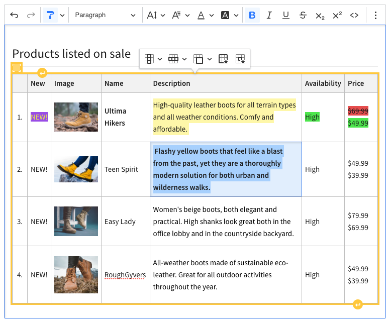 Using format painter in the CKEditor 5 WYSIWYG editor.